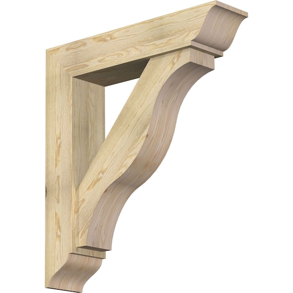 Ekena Millwork Funston Traditional Rough Sawn Bracket w/ Offset Brace, Douglas Fir, 8"W x 36"D x 40"H BKT0806X36X40FST01RDF - main